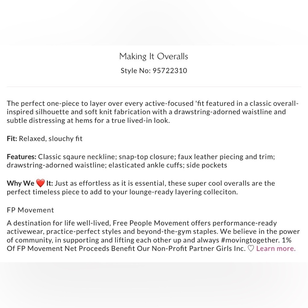 NWT Free People Movement M Making It Overalls in Heather Gray Combo New $168 - Picture 8 of 10